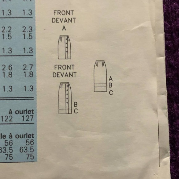 Vogue Pattern  7648  midi maxi skirt  sz 20 22 24 - Picture 4 of 6